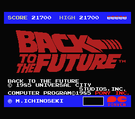 Back To The Future box art for MSX